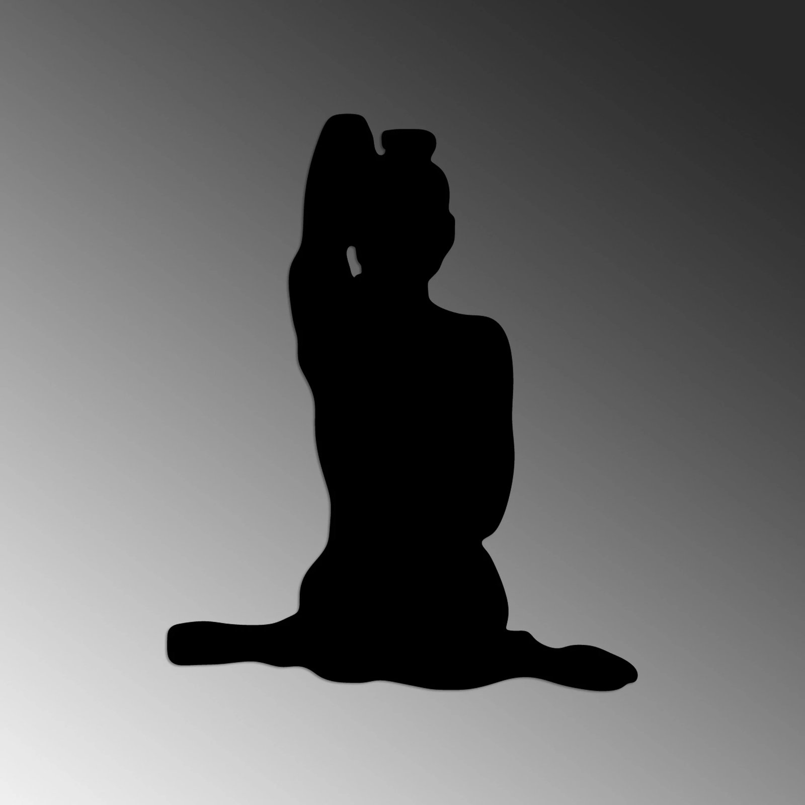 Aksesor dekorativ metalik për mur, Yoga 9, ngjyrë e zezë, 45x55cm