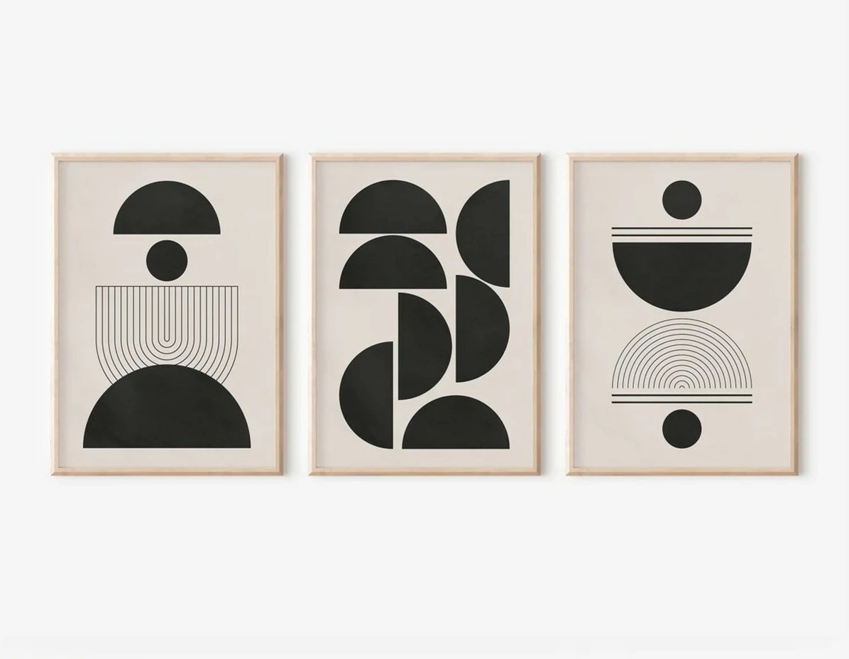 Pikturë dekorative me kornizë (3 copë), Wallity, 3Dartsohoset37