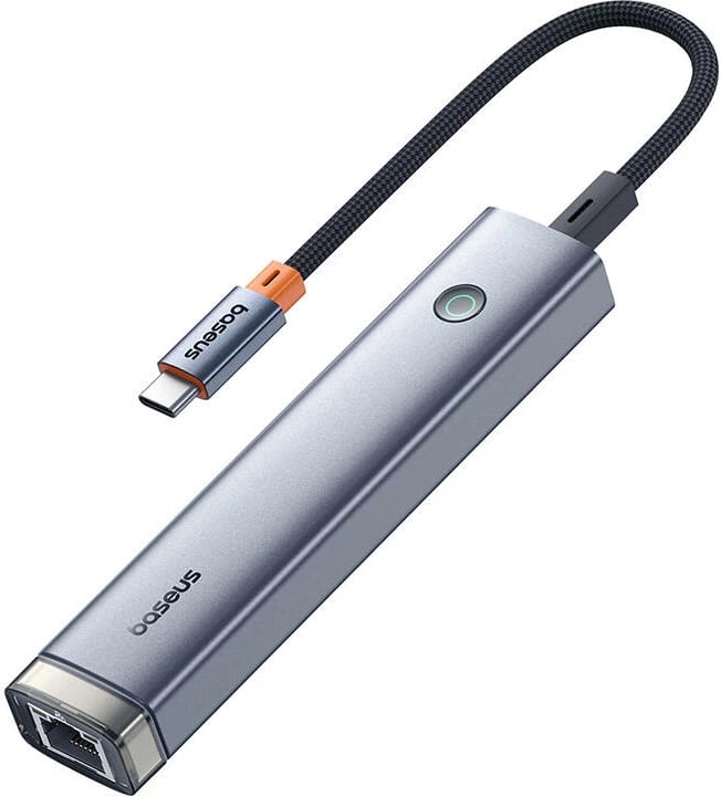 HUB USB-C 5-në-1, Baseus, UltraJoy BS-OH165, HDMI 4K@60Hz, USB3.0x2, PD 100W, RJ45 1Gbps, gri