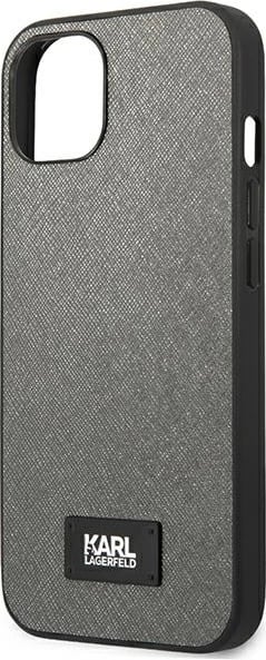 Mbështjellës Karl Lagerfeld KLHCP13SSFMP2DG për iPhone 13 mini, hardcase, argjendtë