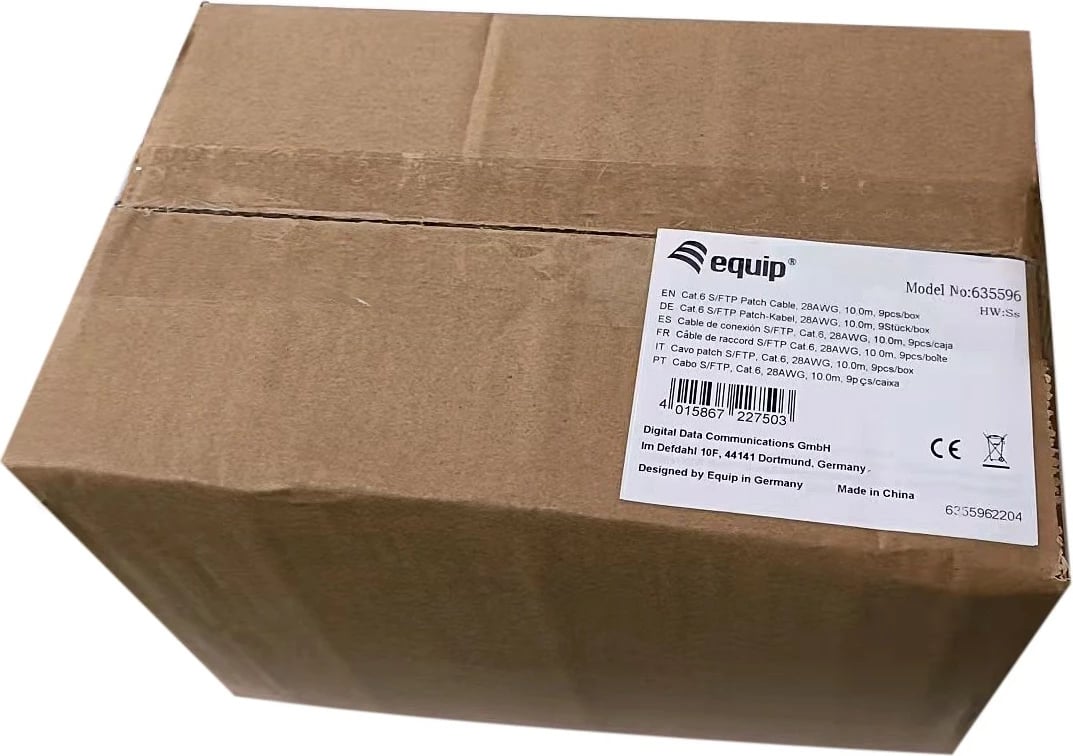 Kabllo rrjeti Cat6 Equip 10m, RJ-45, S/FTP, e zezë
