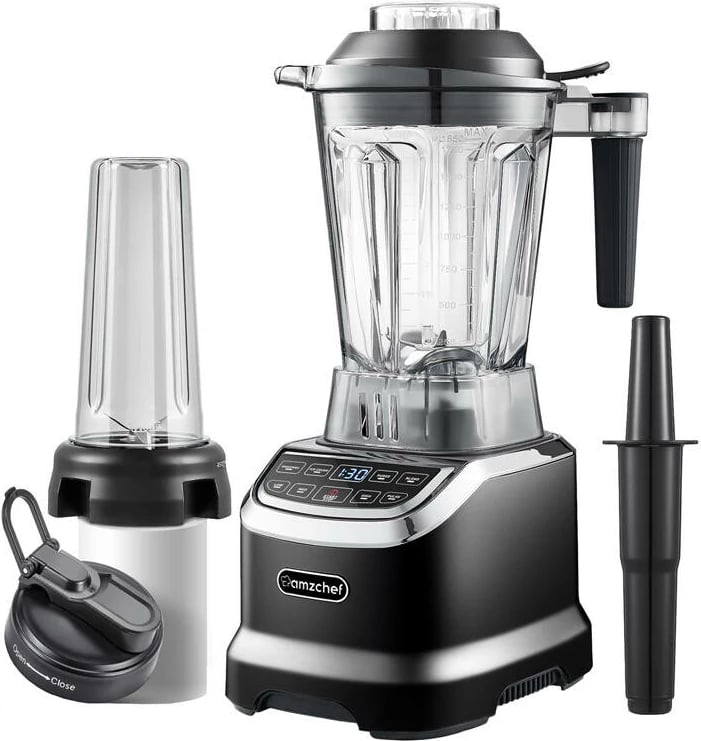 Blender kupë AMZCHEF ZM5003-BK, 1.85L, 1800W, i zi me bidon 600ml