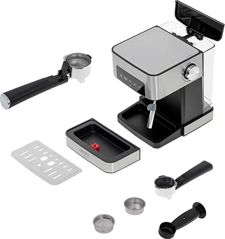 makinë kafeje me presion, Camry, CR 4410, 15 bar, depozitë 1.6 L, 850-1000W, panel me prekje, argjendtë