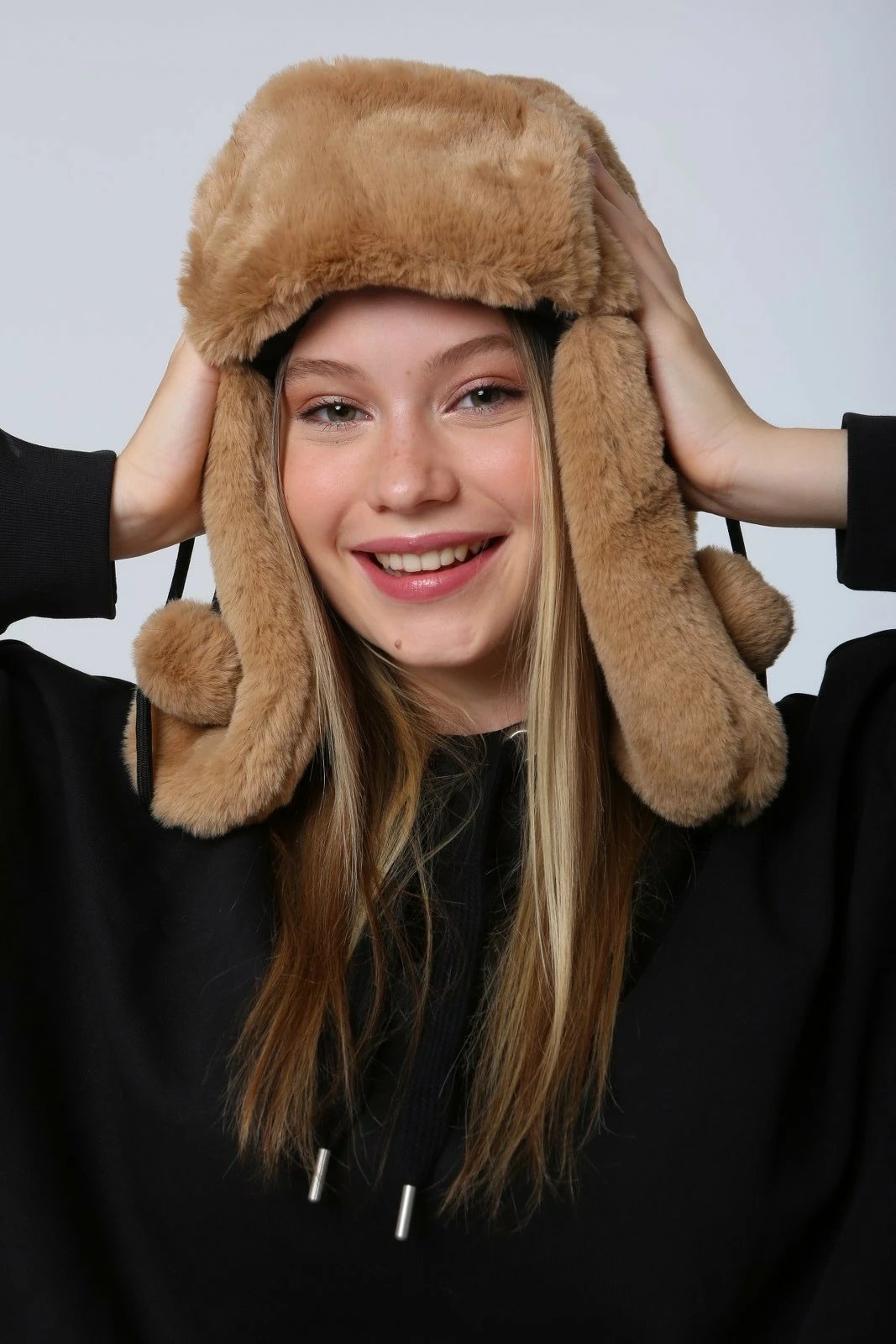 Kapelë dimri për gra, ngjyrë camel, Jumeon, Bere1103