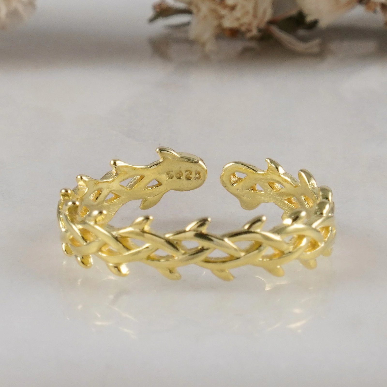 Unazë argjendi ngjyrë ari, Jumeon, 11680G