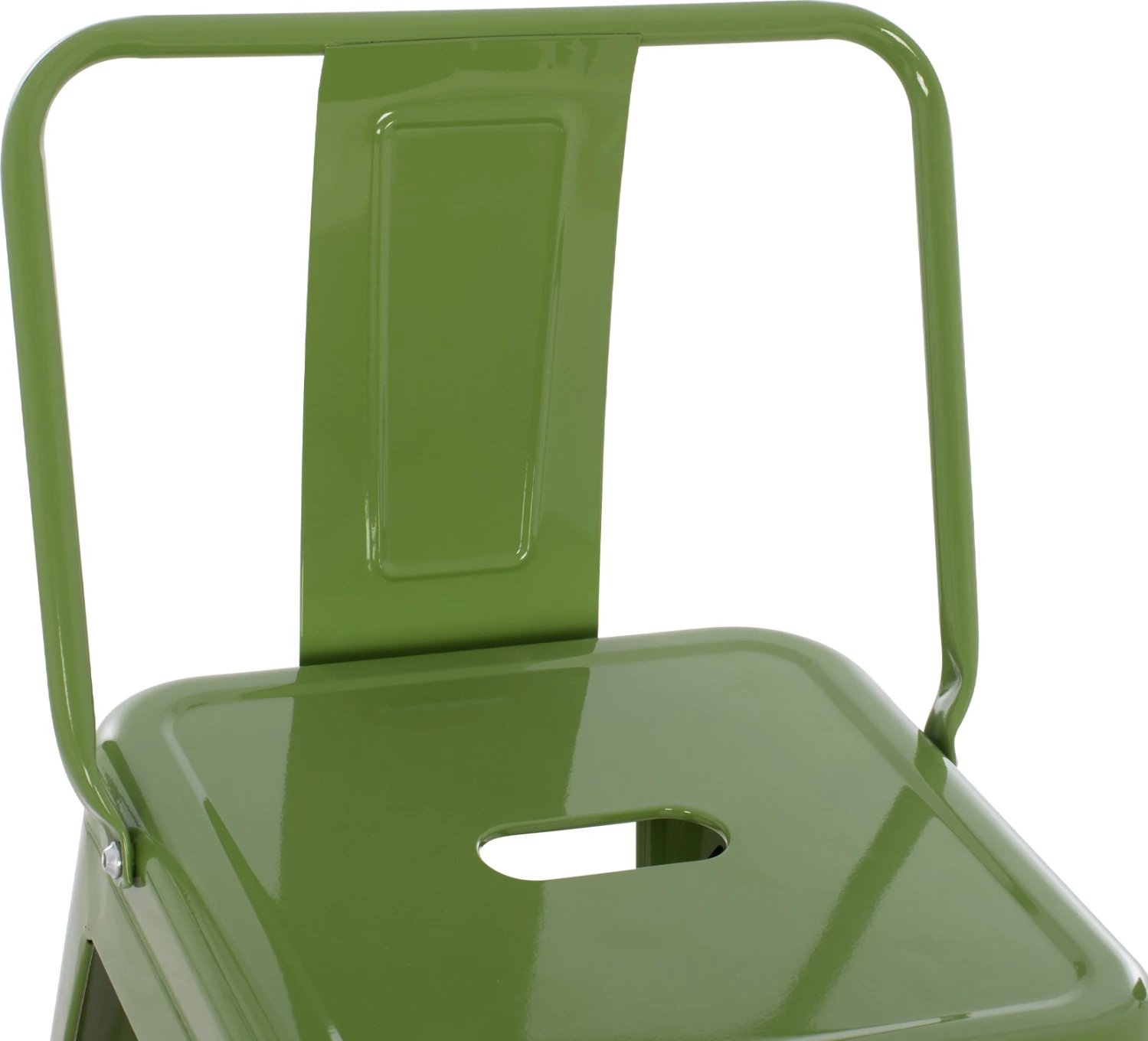 Karrige për bar metalike Melita me shpinë, ngjyrë ulliri e çelët, FH8643.13, 43x43x100 cm