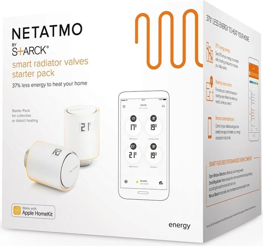 Valvula radiatorësh smart Netatmo Starter Pack, e bardhë