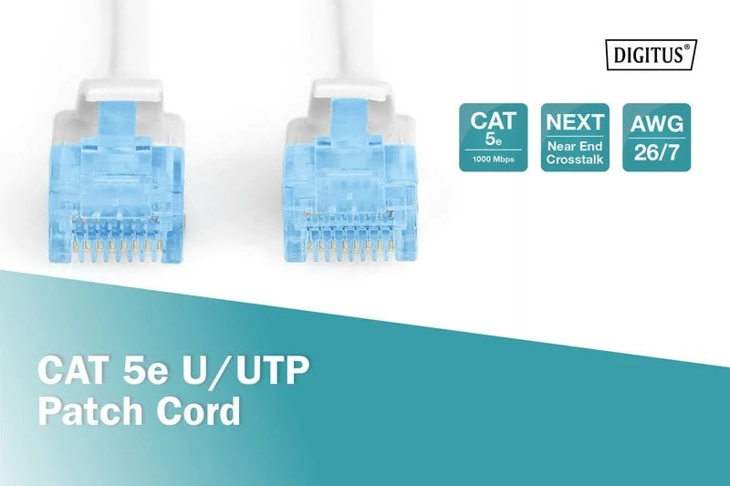 Kabllo rrjeti Digitus DK-1512-005/WH, U/UTP, CAT 5e, 0.5m, e bardhë