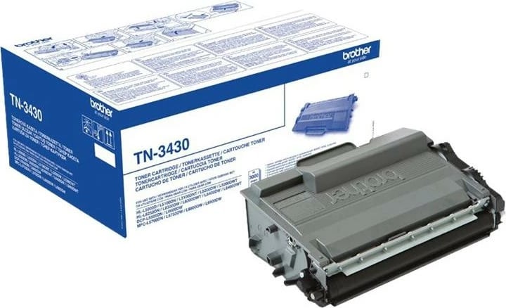 Toner Brother TN-3430 origjinal, rendiment 2,400–4,400 faqe, i zi