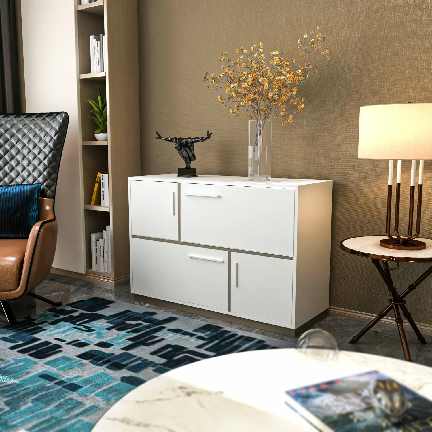 Konsol Hanah Home Mares, e bardhë, gri