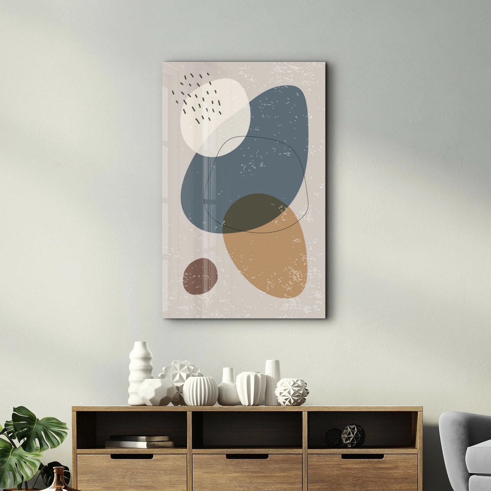 Pikturë dekorative prej xhami të temperuar, shumëngjyrëshe, Wallity CAM-1083, 46x72cm