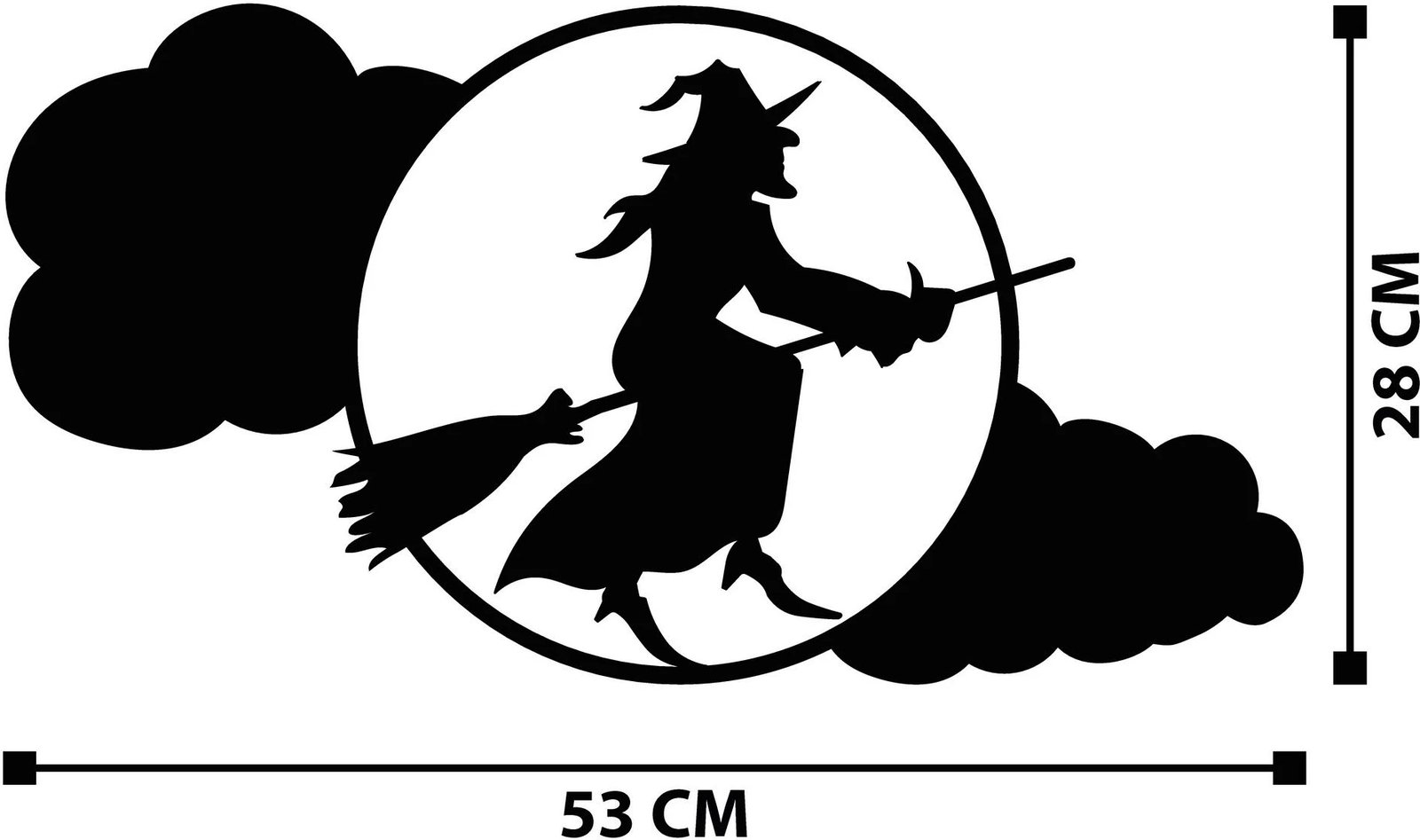 Aksesor dekorativ metalik për mur, Halloween, Wallity, 53x28cm