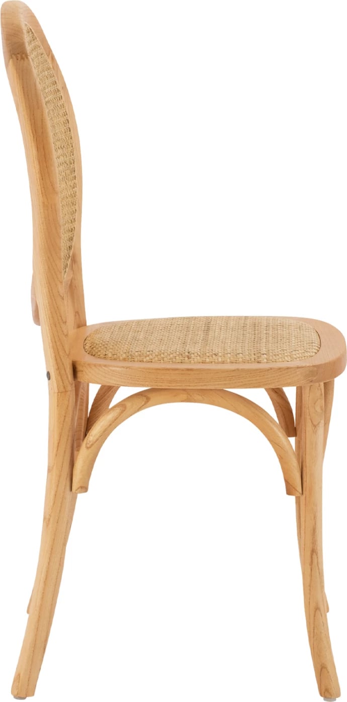 Karrige druri me shpinë ovale dhe ratan, ngjyrë natyrale, FH8745.01, 45x50x97