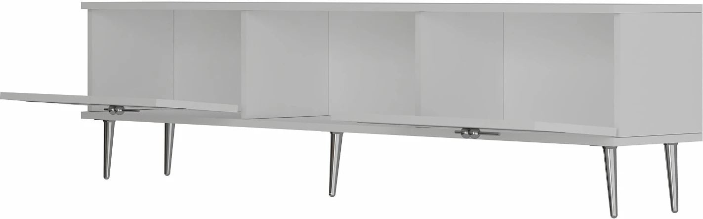 Komodë TV Skye Decor, ngjyrë e bardhë, argjend