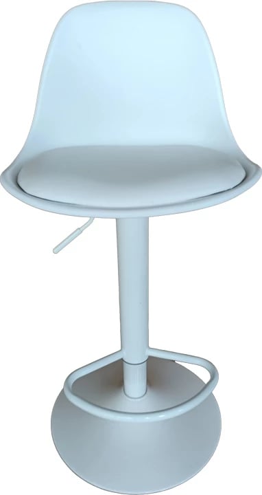 Karrige për bar Louser, e bardhë, lartësi e rregullueshme, me jastëk, bazë metalike e bardhë, 44x46x114cm (2 copë)