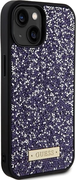 Mbështjellës Guess Rhinestone Metal Logo për iPhone 15, Rozë Mbështjellës Guess Rhinestone Metal Logo për iPhone 15, Rozë