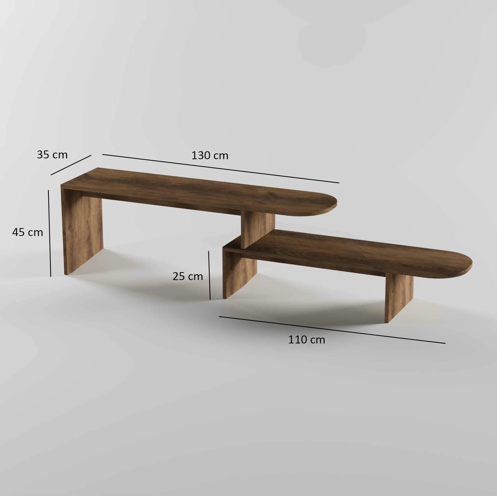 Komodë TV Skye Decor, Puzzle, ngjyrë arre