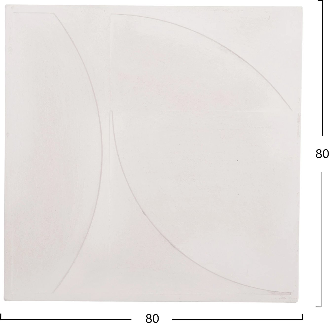 Panel dekorativ për mur, seri katrore Santorini, FH4508, MDF, ngjyrë e bardhë e zbehtë, 80x4x80 cm