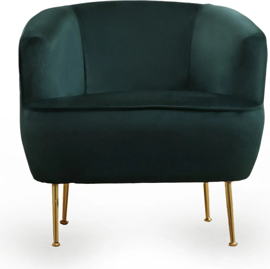 Karrige Wing, ngjyrë e gjelbër, këmbë metalike të arta, Atelier del Sofa, Piccoli