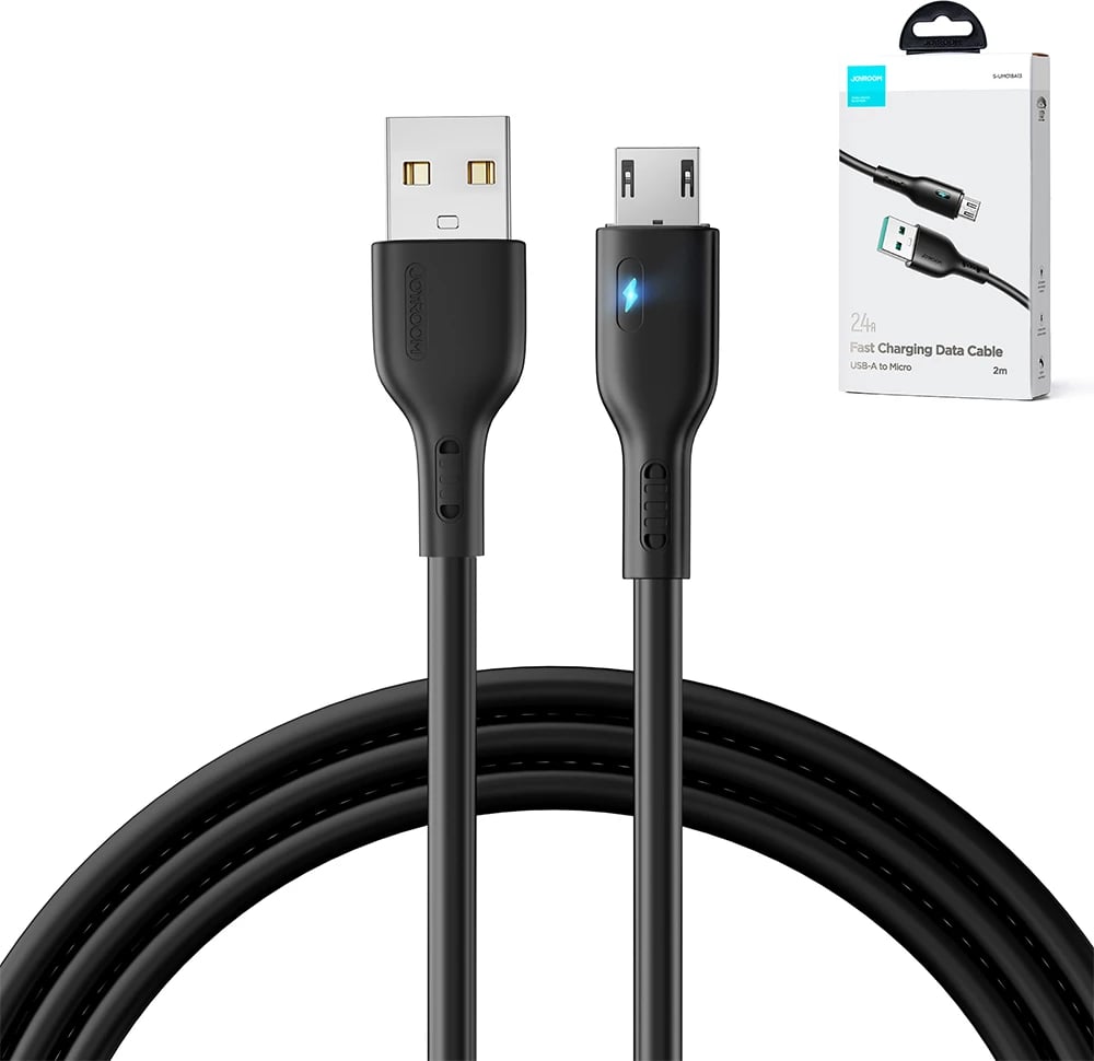 Kabllo Joyroom Premium Series A13, USB-A në micro USB, 2m, 2.4A, e zezë