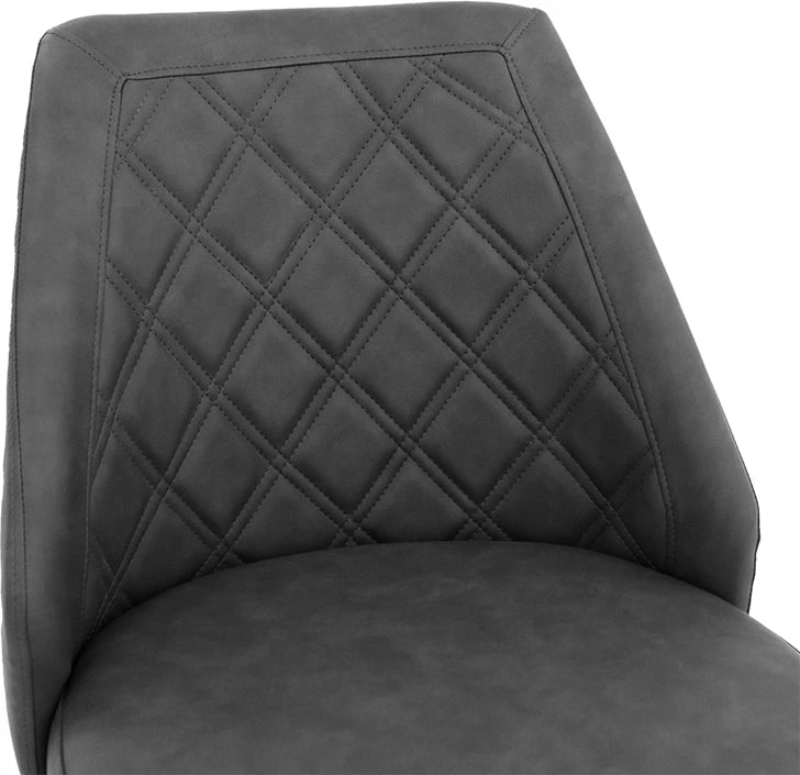 Karrige për bar Inflame, lëkurë PU antracit, metal i zi