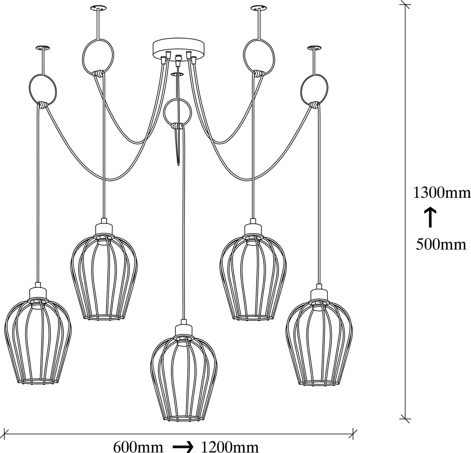 Llambë tavani industriale Opviq, Tel - 6691, ngjyrë e zezë