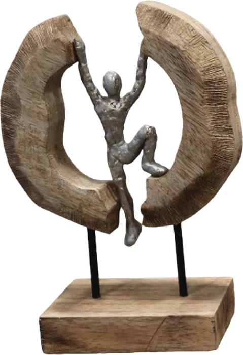 Dekor tavoline Dale Inart dru mango-alumin 19x9x28cm Dekor tavoline Dale Inart dru mango-alumin 19x9x28cm