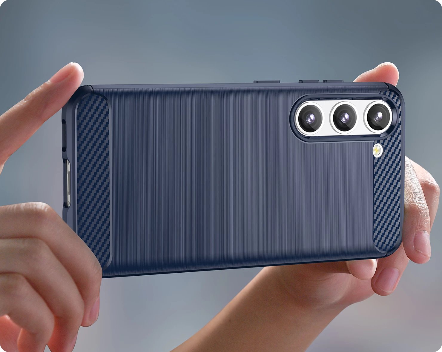Mbështjellës për celular Hurtel Carbon Case për Samsung Galaxy S23, TPU, Blu