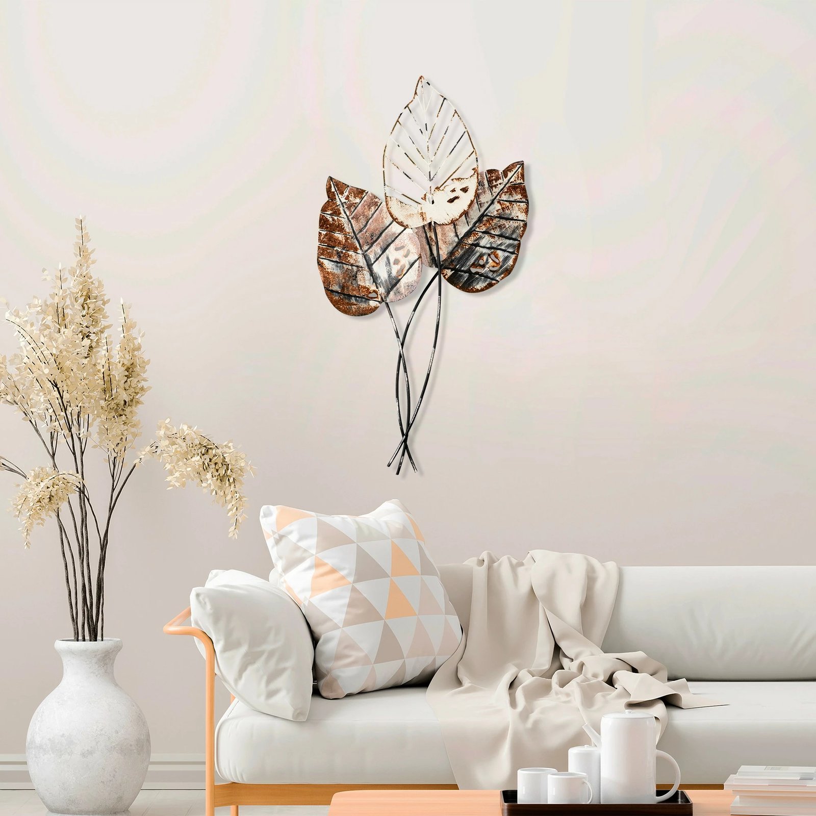 Aksesor dekorativ muri prej metali, Wallity, Fall 1, kafe dhe e zezë, 45x85cm