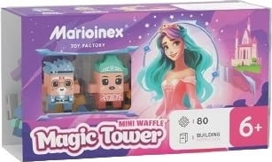 Set lodrash ndërtimi Marioinex Waffle Mini Blocks Magic Tower, 80 elemente, me figurina, për vajza