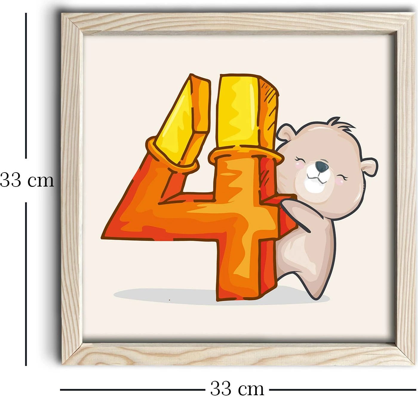 Pikturë dekorative me kornizë, MDF, Wallity, 3333KCT-005, ngjyrë e verdhë, portokalli, e bardhë, 33x33cm