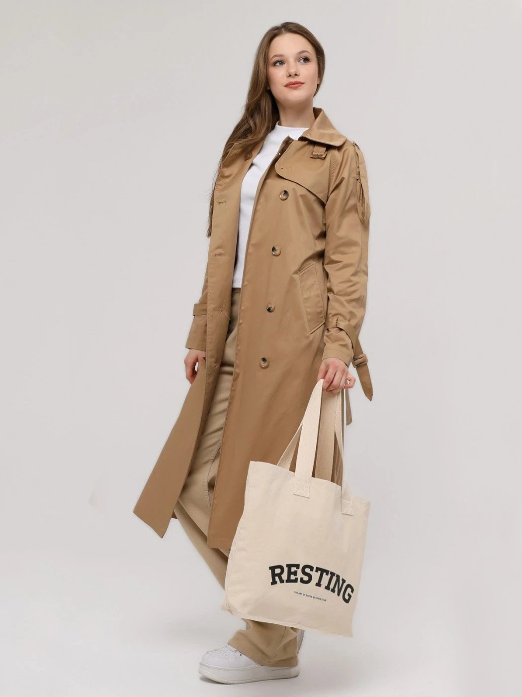 Çantë tote Zoozie Bags, krem, 2068