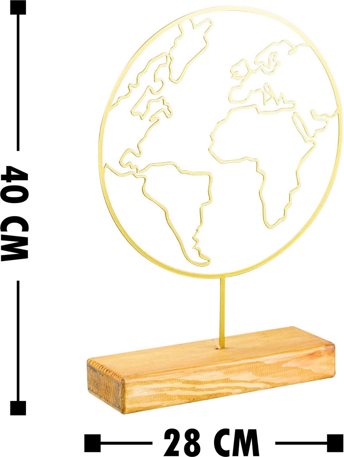 Objekt dekorativ Evila Originals, botë, ngjyrë ari