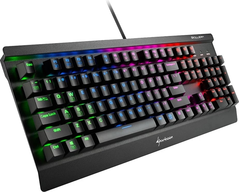 Tastierë mekanike Sharkoon Skiller SGK3, RGB, Kailh Blue, e zezë