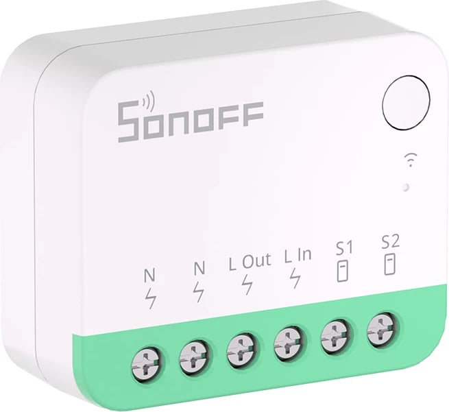 Switch i mençur Wi‑Fi mini, Sonoff, MINIR4M, Matter, 10A, 2.4GHz, për Apple HomeKit/Google Home/Alexa/SmartThings