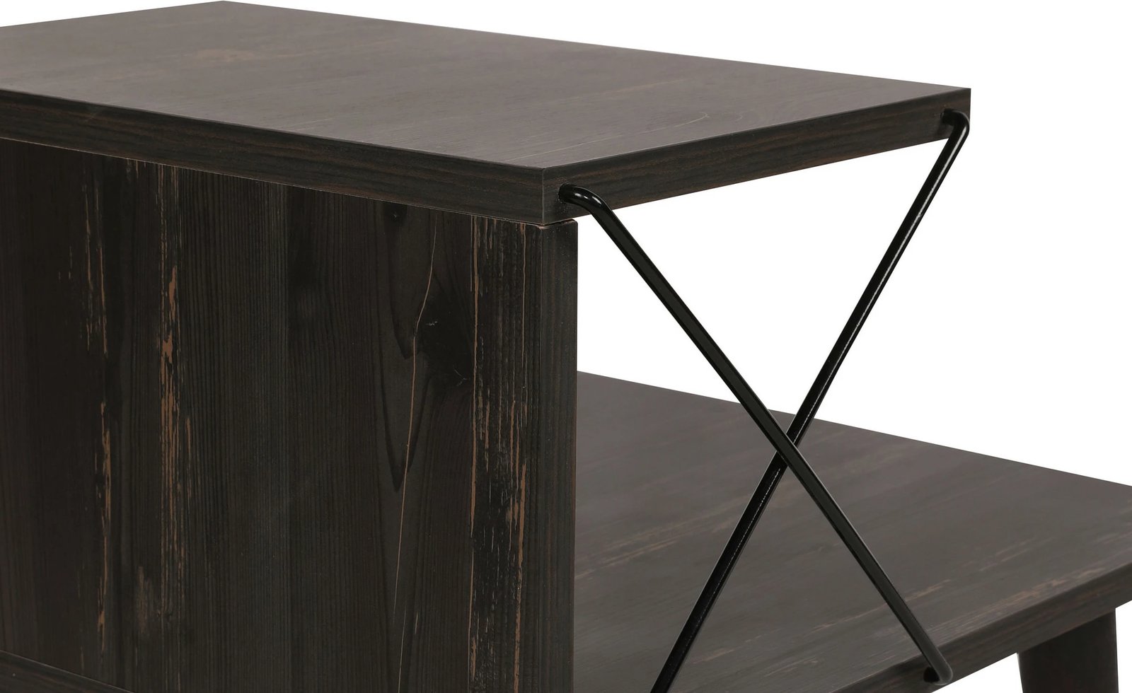 Komodinë natës Hanah Home, Cross, ngjyrë kafe e errët