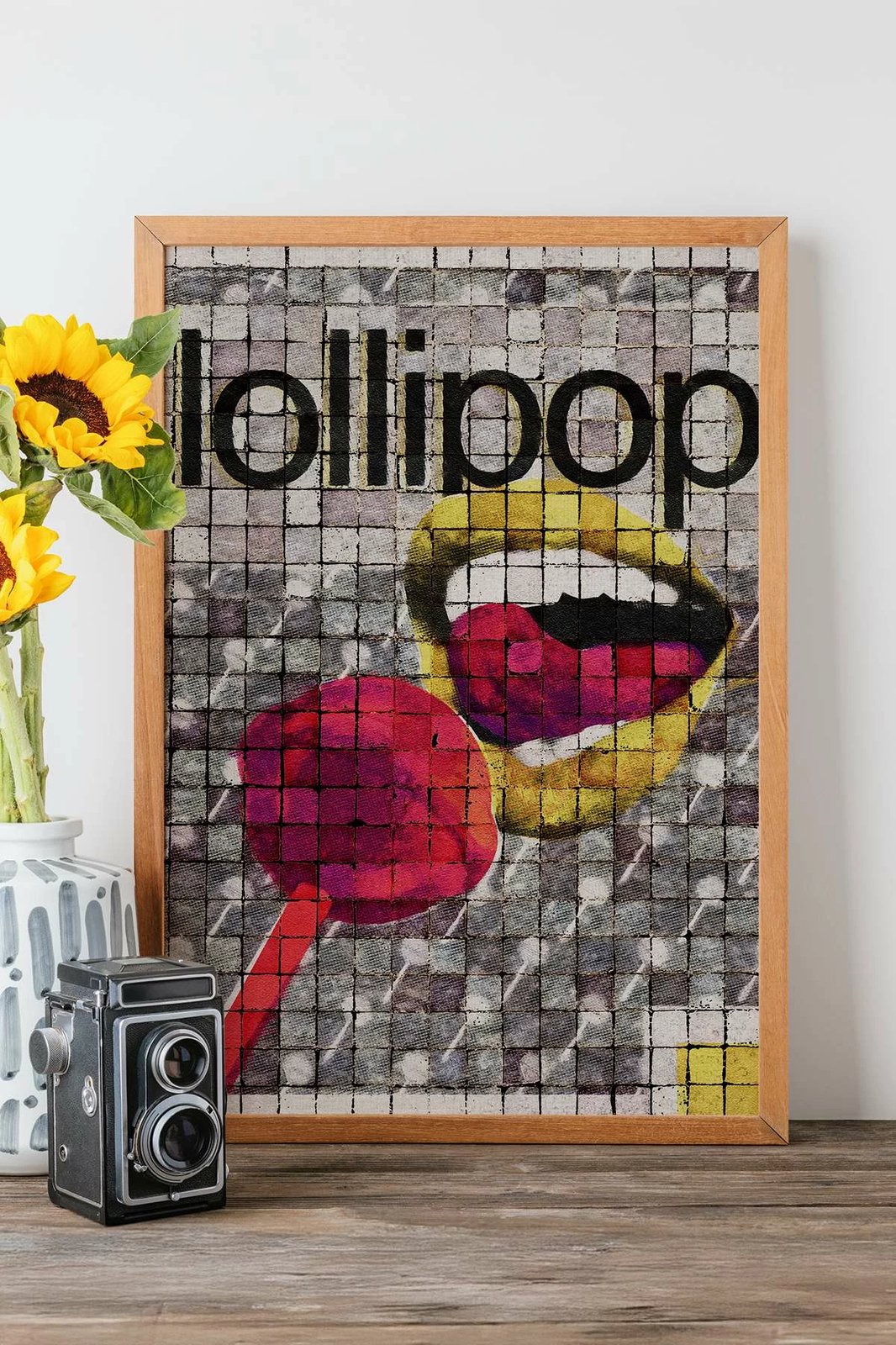 Pikturë dekorative me kornizë, Popmosaic12, shumëngjyrëshe