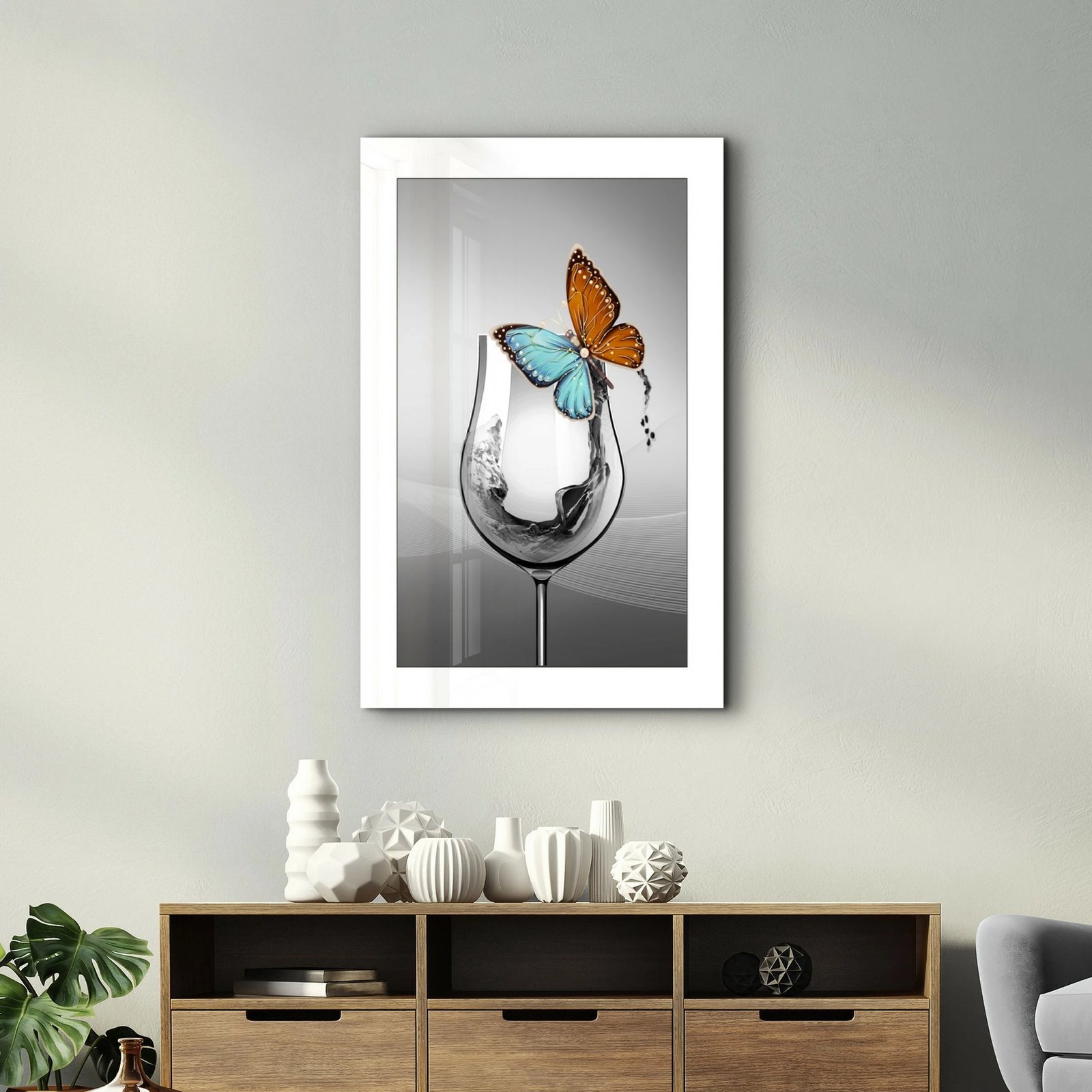 Pikturë dekorative prej xhami të temperuar, shumëngjyrëshe, CAM-1015, 46x72cm