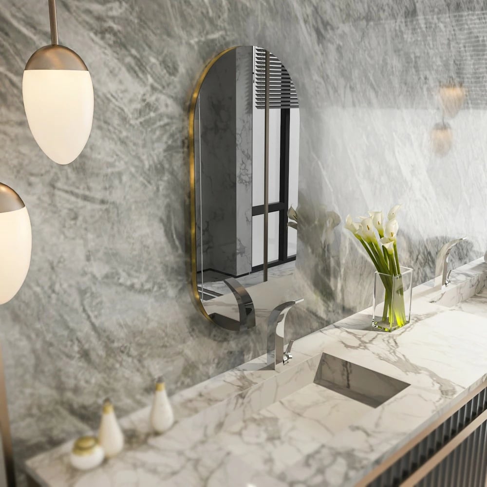 Pasqyrë Hanah Home, Riors, gri e errët, ar