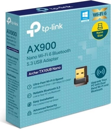 Adapter Wi-Fi/Bluetooth TP-Link Archer TX10UB Nano, USB 2.0, dual-band, i zi