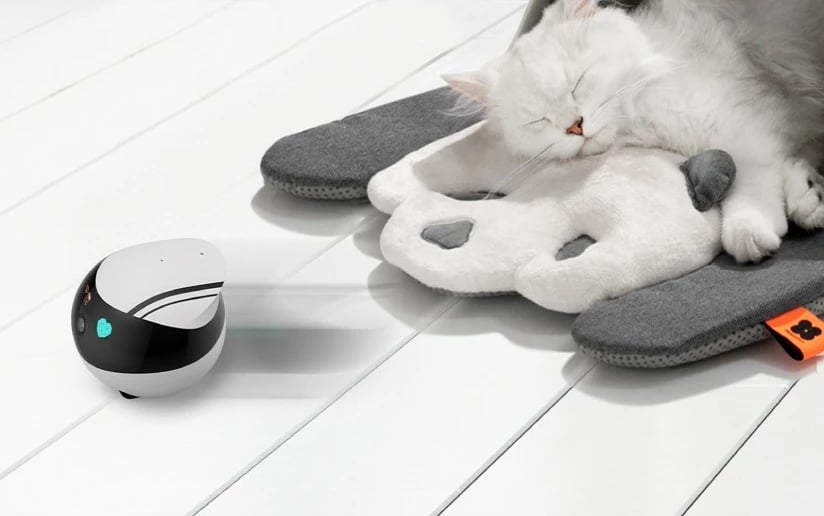 Robot për kafshë Enabot EBO Air, kamerë 1080p, ndjekje KI, LiDAR, kontroll me app, bardhë