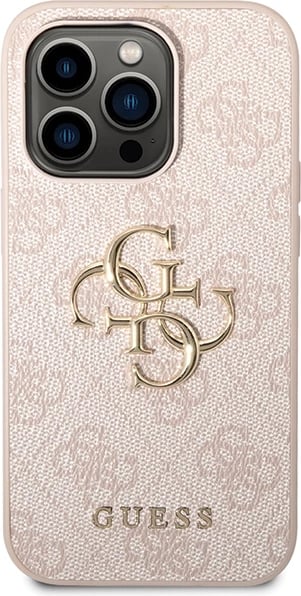 Mbështjellës Guess GUHCP15X4GMGPI për iPhone 15 Pro Max 6.7", hardcase, 4G Big Metal Logo, rozë