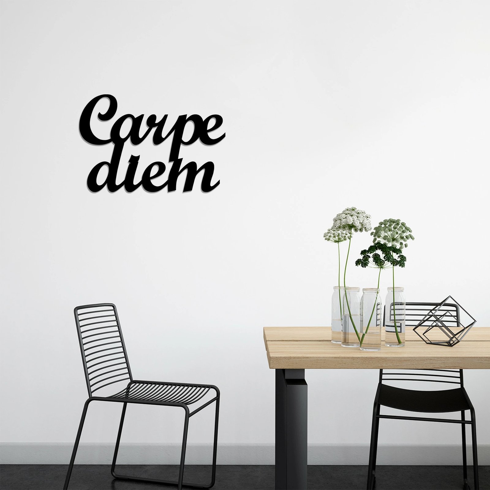 Aksesor dekorativ metalik për mur, Wallity Carpediem 1, ngjyrë e zezë