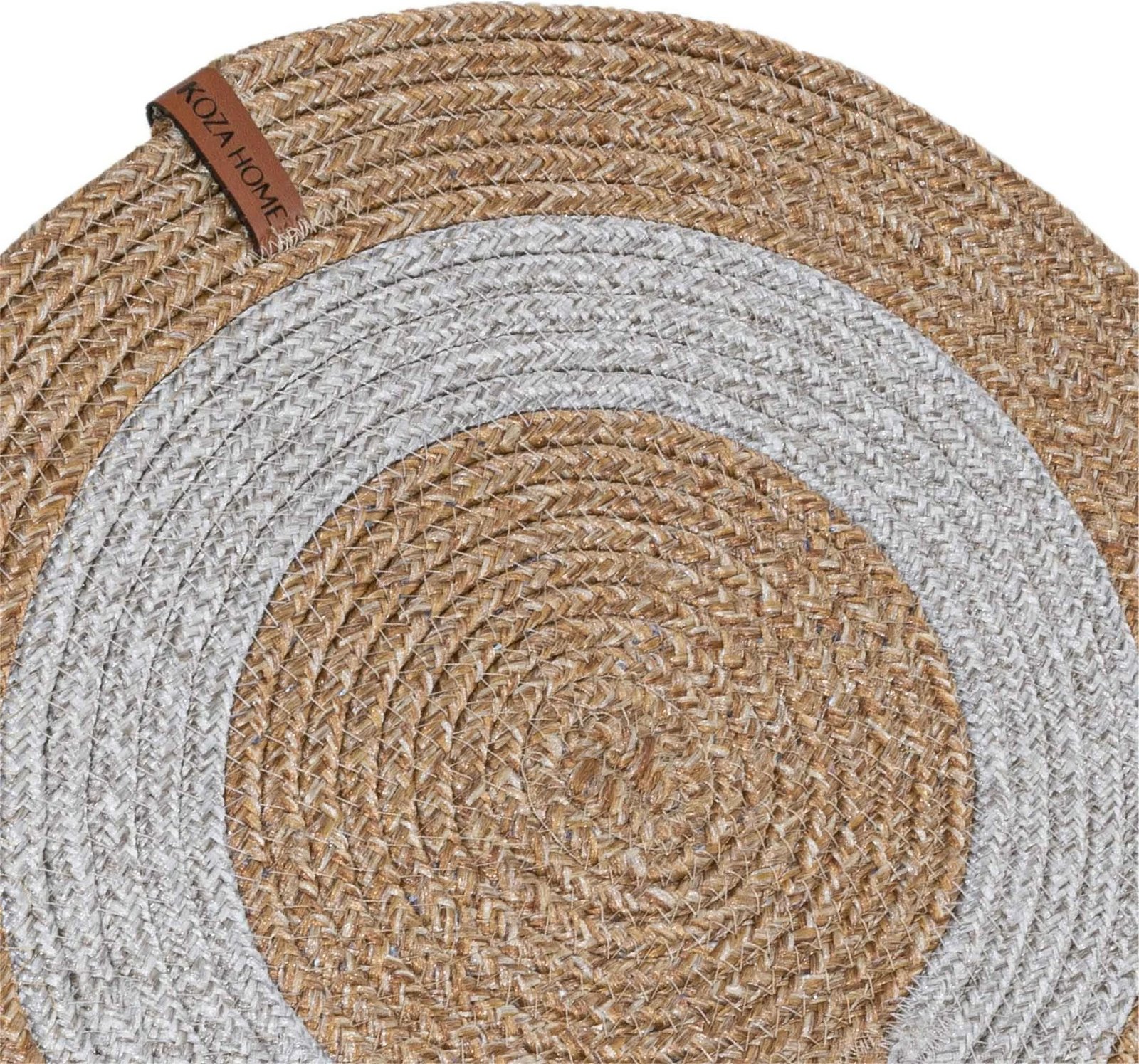 Runner i punuar me dorë, pambuk 100%, ngjyrë natyrale dhe gri, 37x37 cm, Aberto Design 9026116