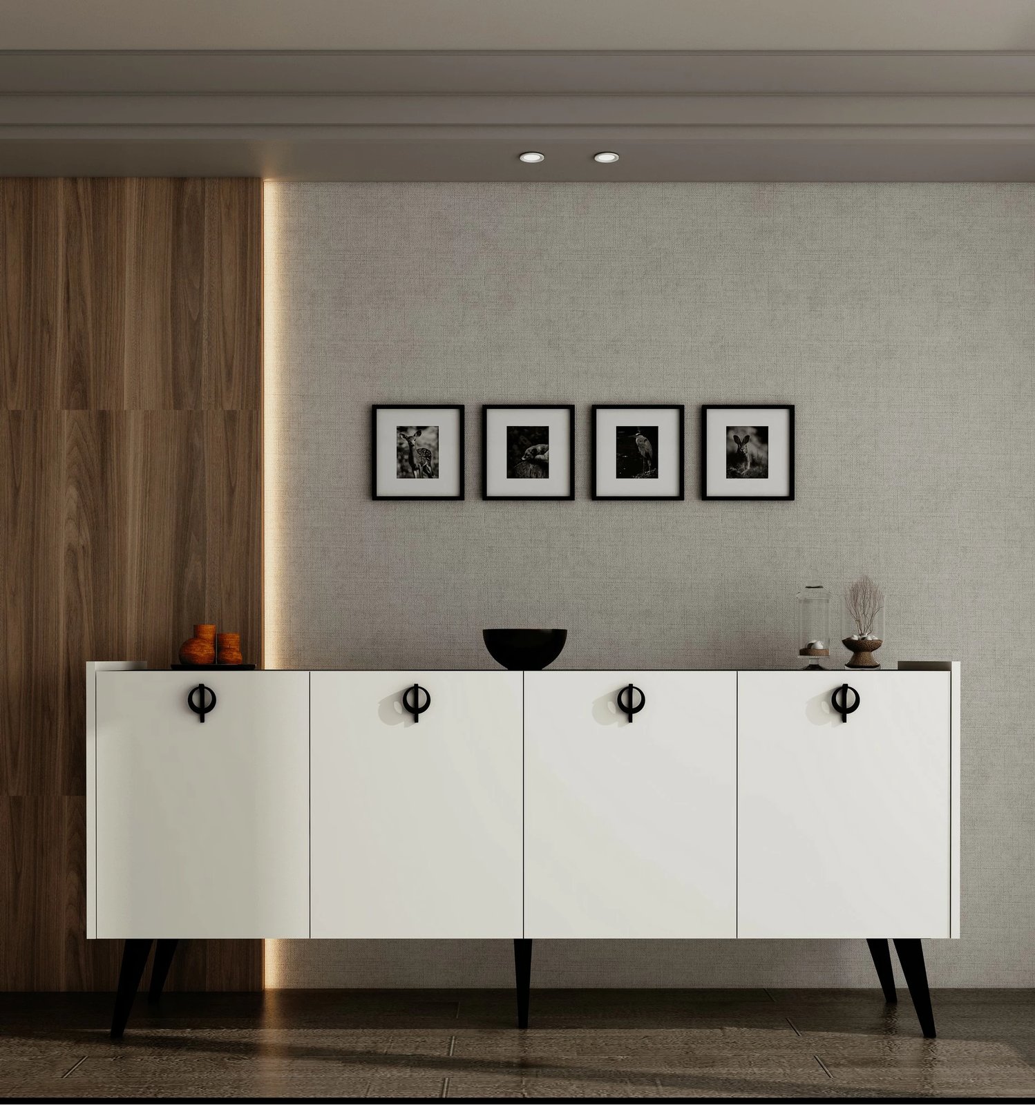 Konsol Skye Decor, ngjyrë e bardhë, Ay Tasi Kaya