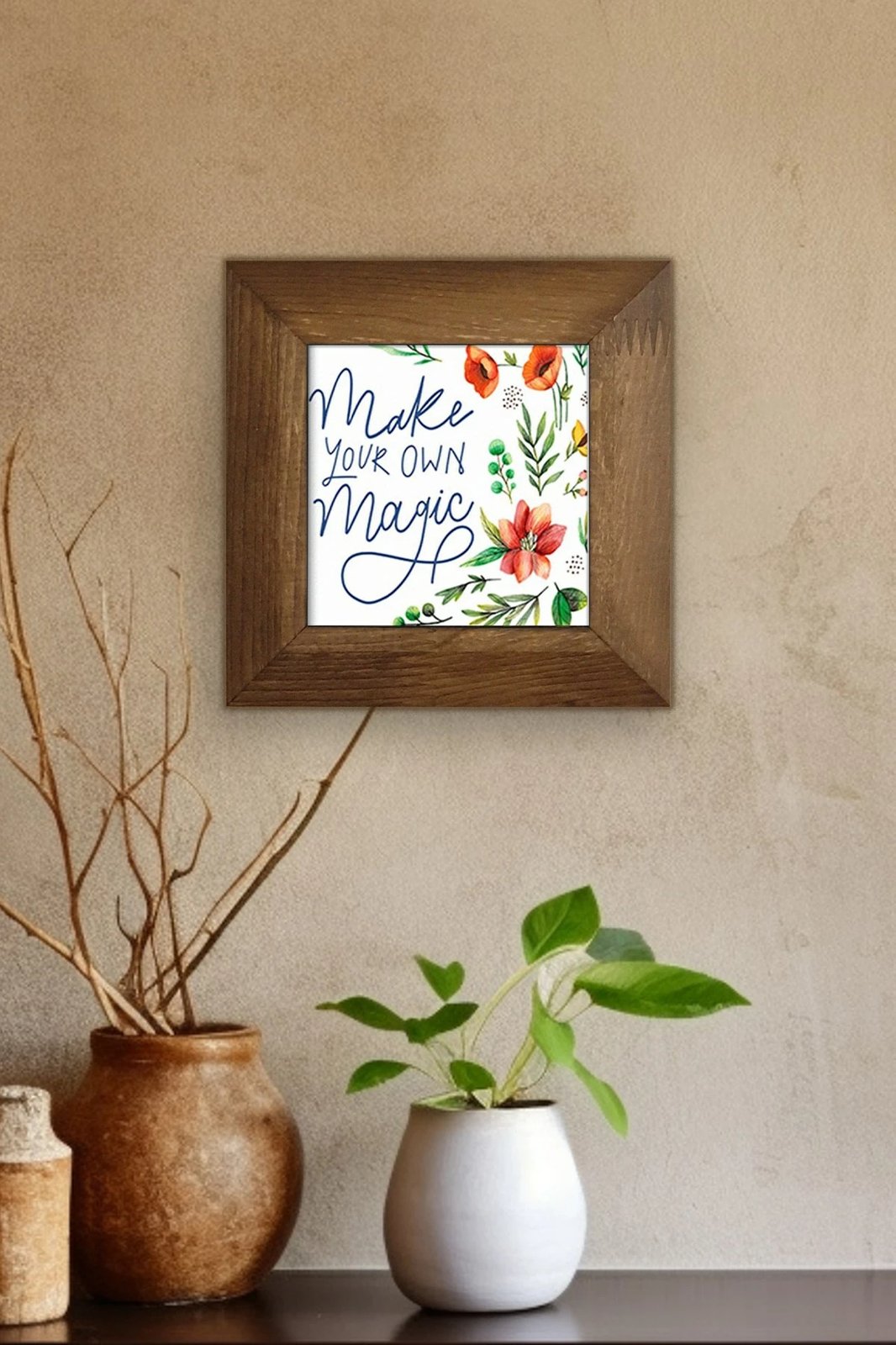 Pikturë dekorative me kornizë, shumëngjyrëshe, Artvessakaro25, 15.5x15.5cm