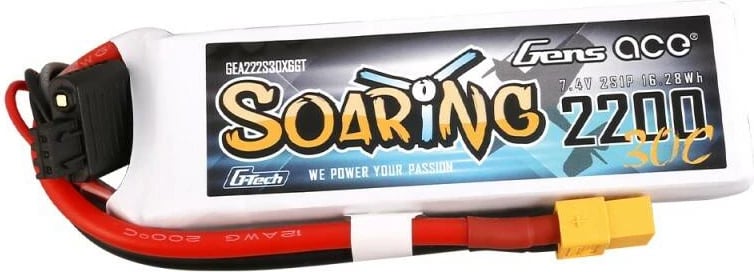 Bateri LiPo Gens Ace G-Tech Soaring 2200mAh 7.4V 30C XT60