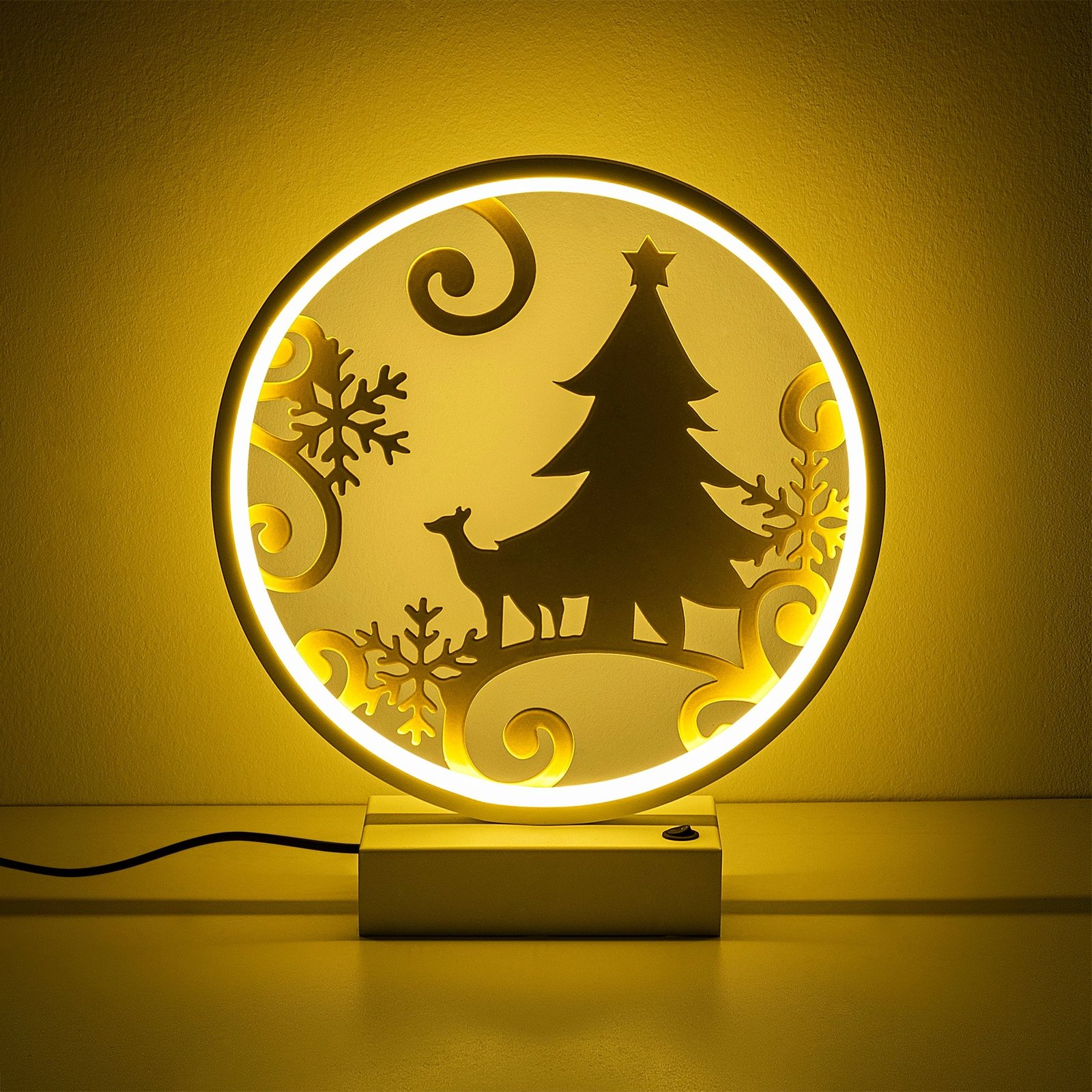 Llambë tavoline dekorative, Opviq, XMAS11, e bardhë dhe e artë