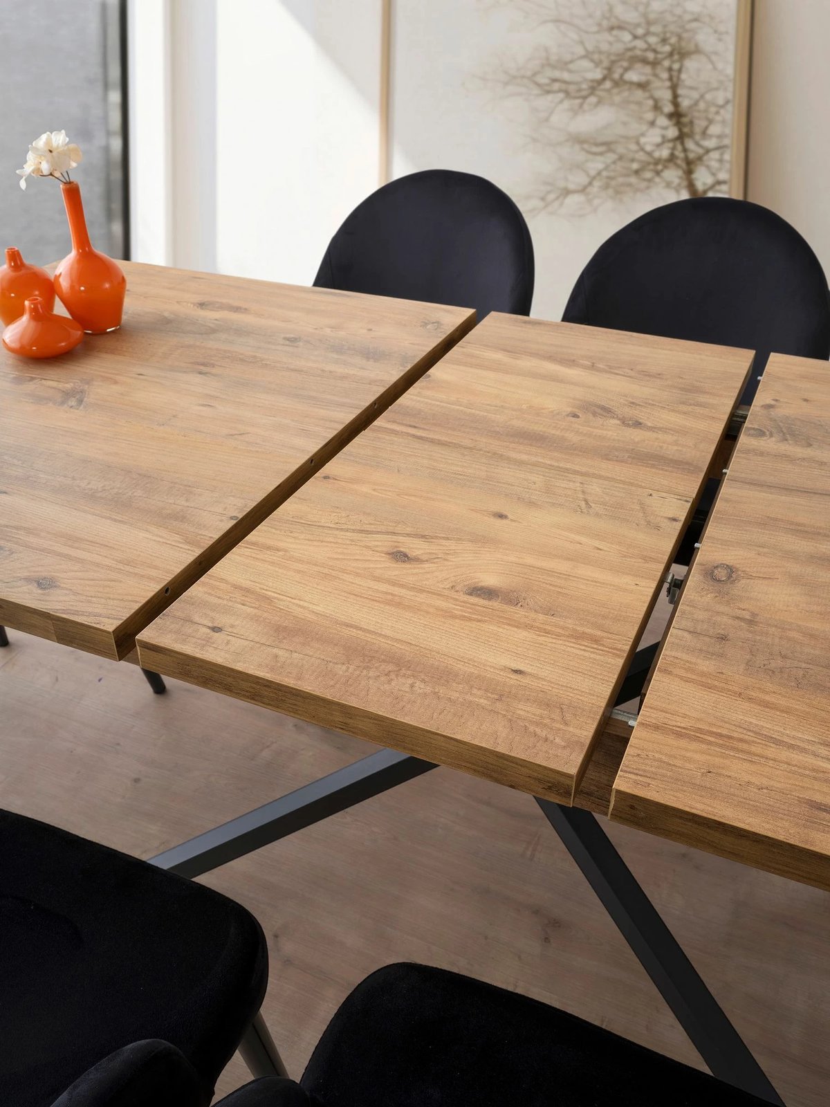 Tavolinë ngrënie me zgjatje, ngjyrë kafe, Skye Decor, Falcon - 2961