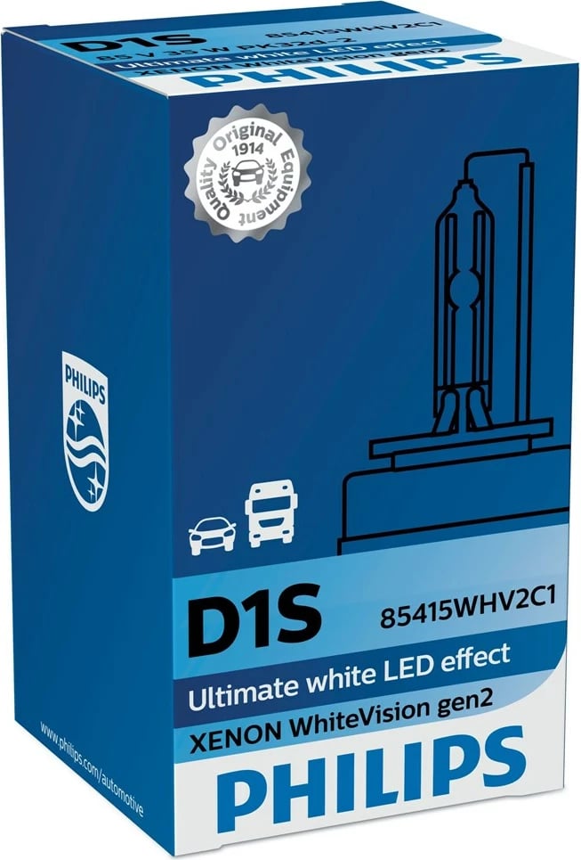 Llambë veture Philips Xenon WhiteVision gen2 85415WHV2C1, D1S, 35 W, Bardhë Llambë veture Philips Xenon WhiteVision gen2 85415WHV2C1, D1S, 35 W, Bardhë